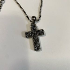 David Yurman Black Diamond Cross Chain
